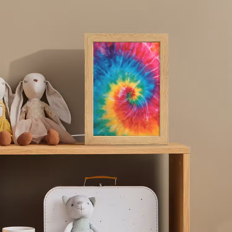 Regenboog - Tie dye - Kleurrijk - Blauw Light Box met kabel klein -sfeer2_kind