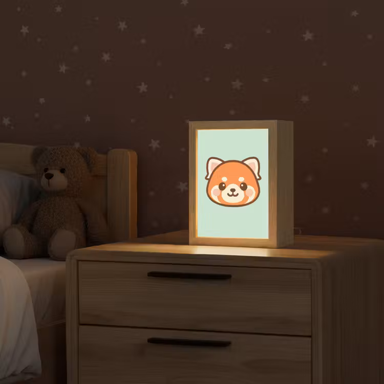 Rode panda - Groen - Cartoon Light Box met kabel klein -sfeer1_kind