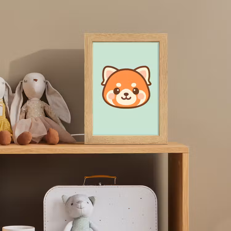 Rode panda - Groen - Cartoon Light Box met kabel klein -sfeer2_kind