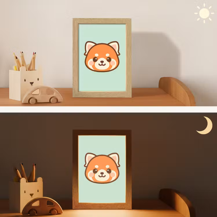 Rode panda - Groen - Cartoon Light Box met kabel klein -sfeer3_kind