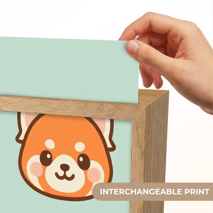 Rode panda - Groen - Cartoon Light Box met kabel (Kinderlampje) klein -USP_websiteprintEN