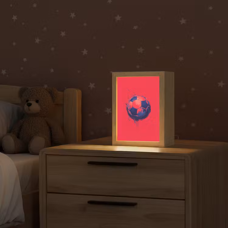 Rood - Voetbal - Abstract - Verfspatten Light Box met kabel klein -sfeer1_kind
