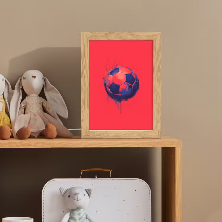 Rood - Voetbal - Abstract - Verfspatten Light Box met kabel klein -sfeer2_kind