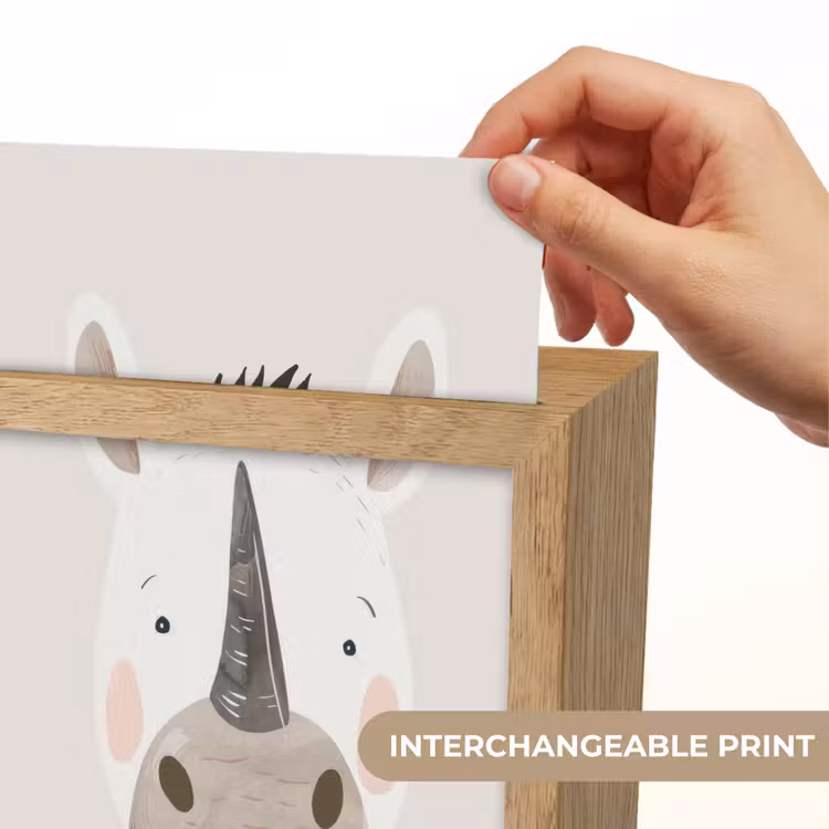 Neushoorn - Wilde dieren - Pastel kleuren Light Box met kabel (Kinderlampje) klein -USP_websiteprintEN