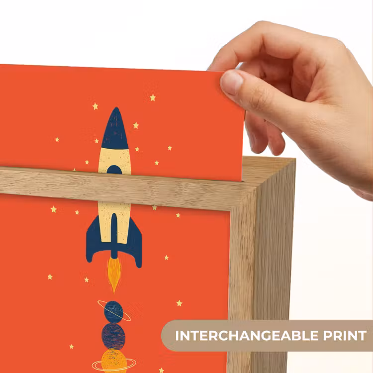 Raket - Planeten - Rood Light Box met kabel (Kinderlampje) klein -USP_websiteprintEN