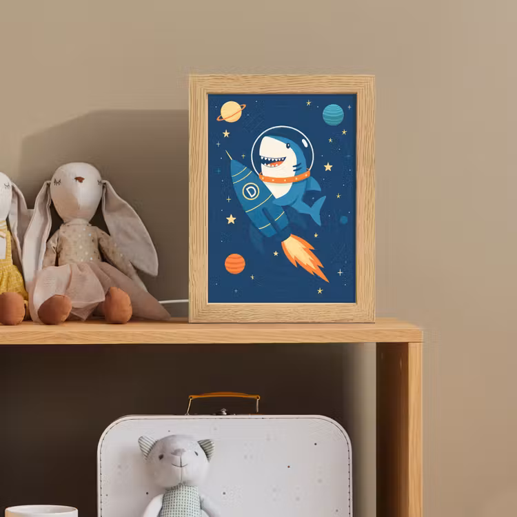 Raket - Haai - Ruimte Light Box met kabel klein -sfeer2_kind