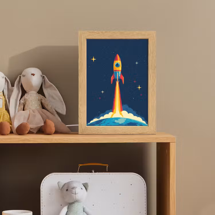 Raket - Rookwolken - Ruimte Light Box met kabel klein -sfeer2_kind