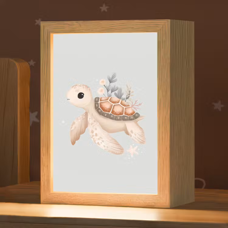 Zeeschildpad - Onderwaterwereld - Pastel Light Box met kabel klein -zzz_3d_website