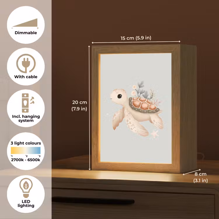 Zeeschildpad - Onderwaterwereld - Pastel Light Box met kabel (Kinderlampje) klein -USP_EN