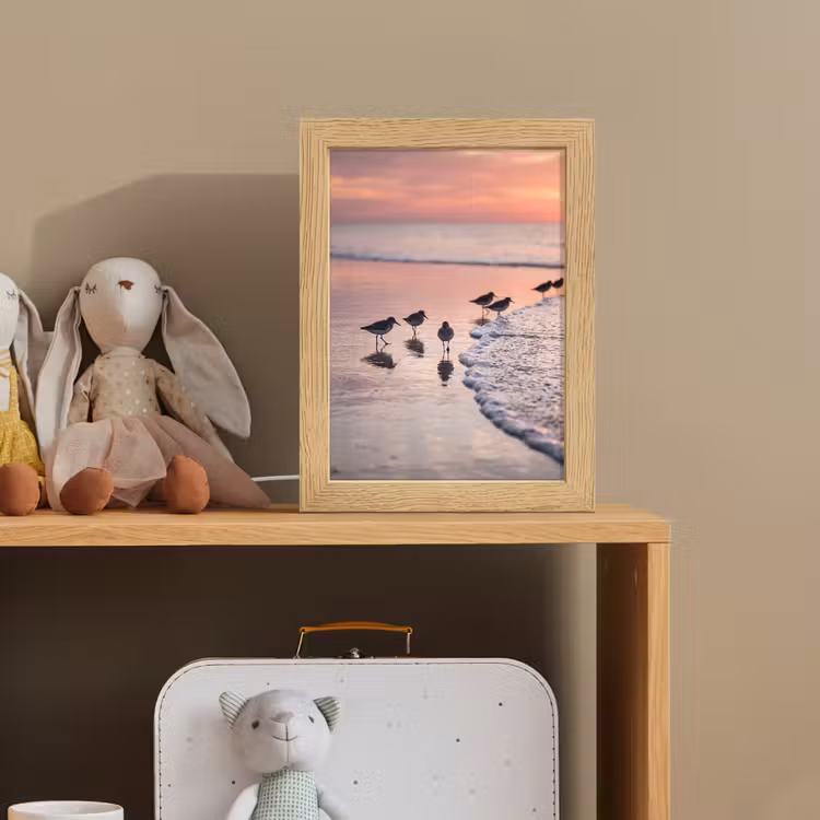Meeuwen - Strand - Zee - Roze Light Box met kabel (Kinderlampje) klein -sfeer2_kind