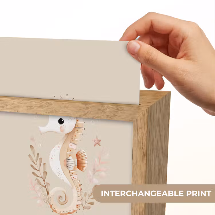 Zeepaardje - Zeewier - Beige Light Box met kabel (Kinderlampje) klein -USP_websiteprintEN