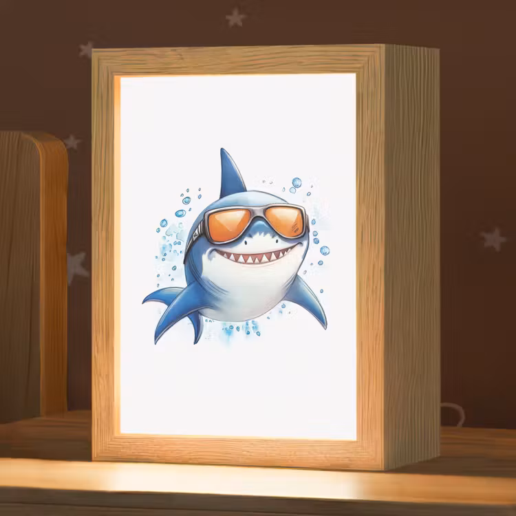 Haai - Zonnebril - Blauw - Water Light Box met kabel klein -zzz_3d_website