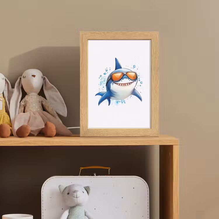 Haai - Zonnebril - Blauw - Water Light Box met kabel klein -sfeer2_kind