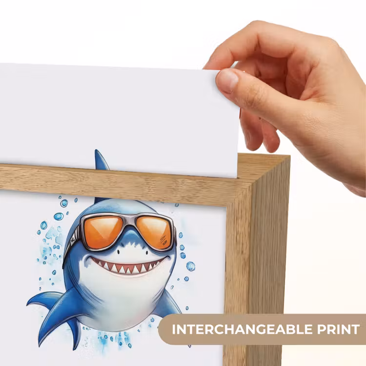 Haai - Zonnebril - Blauw - Water Light Box met kabel (Kinderlampje) klein -USP_websiteprintEN