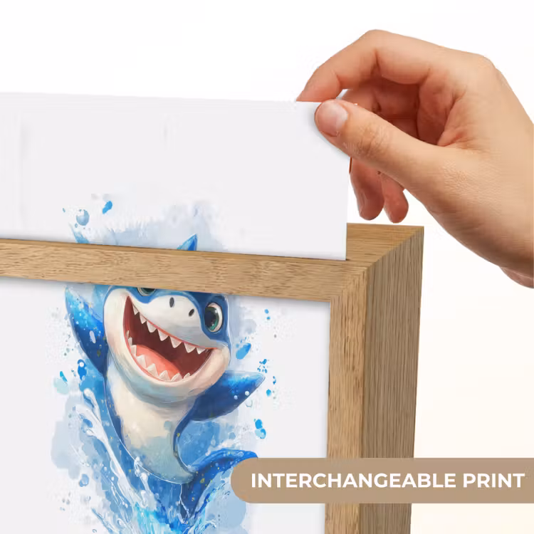 Haai - Water - Blauw Light Box met kabel (Kinderlampje) klein -USP_websiteprintEN