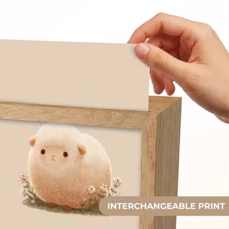 Schaap - Beige - Bloemen Light Box met kabel (Kinderlampje) klein -USP_websiteprintEN