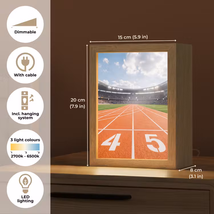 Sintelbaan - Stadion - Sport -Oranje Light Box met kabel (Kinderlampje) klein -USP_EN
