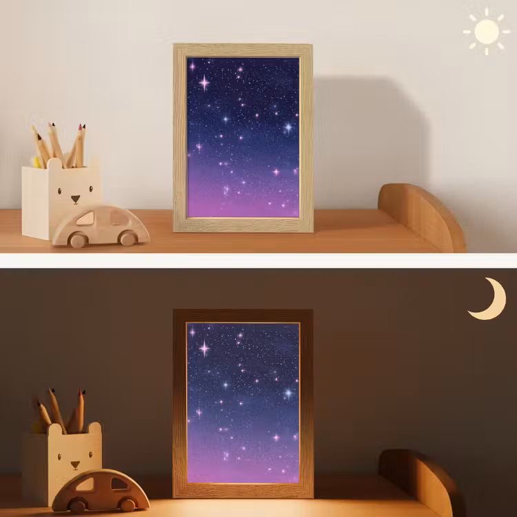 Hemel - Sterren - Blauw Light Box met kabel klein -sfeer3_kind
