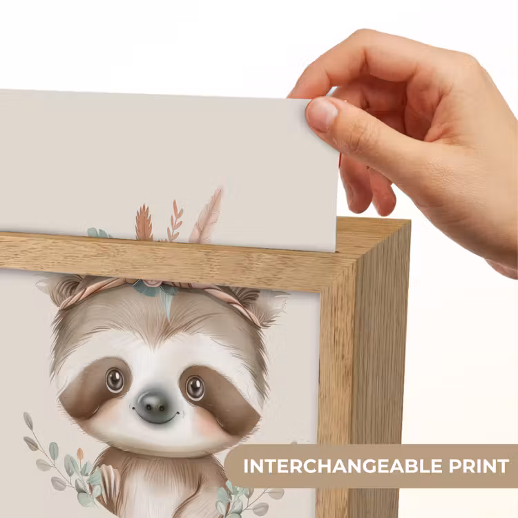 Luiaard - Dieren - Bohemian - Boho Light Box met kabel (Kinderlampje) klein -USP_websiteprintEN