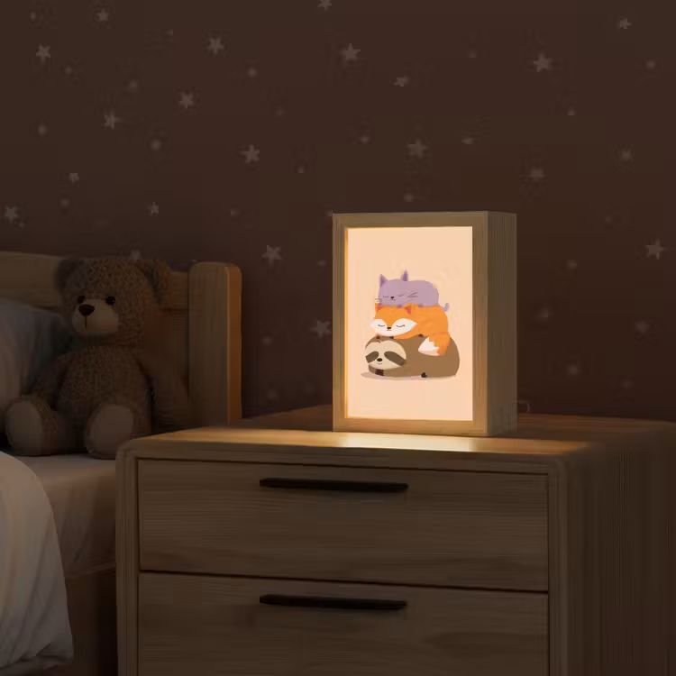 Luiaard - Vos - Kat - Slaperig Light Box met kabel klein -sfeer1_kind