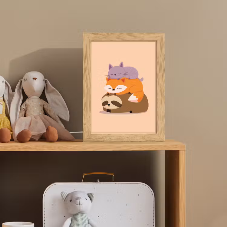 Luiaard - Vos - Kat - Slaperig Light Box met kabel klein -sfeer2_kind