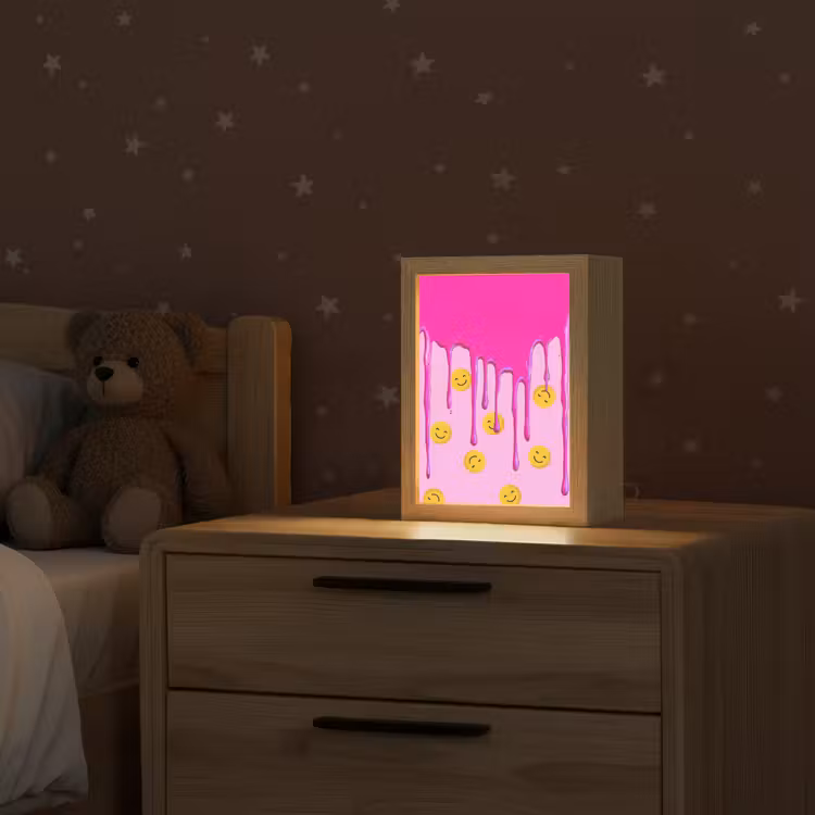 Smiley - Roze - Glazuur Light Box met kabel klein -sfeer1_kind