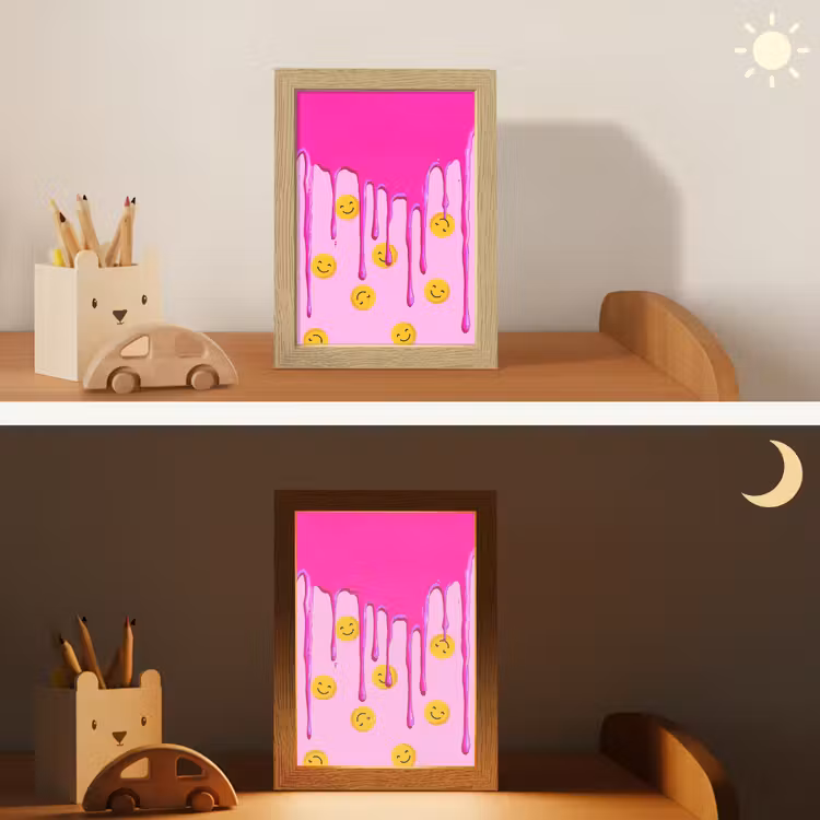 Smiley - Roze - Glazuur Light Box met kabel klein -sfeer3_kind