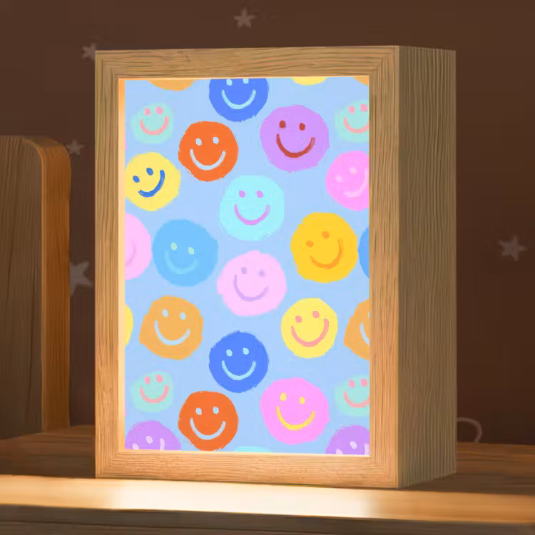 Smileys - Kleurrijk - Grappig Light Box met kabel klein -zzz_3d_website