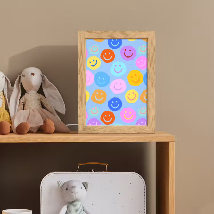 Smileys - Kleurrijk - Grappig Light Box met kabel klein -sfeer2_kind