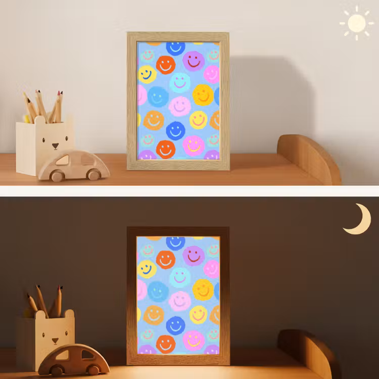 Smileys - Kleurrijk - Grappig Light Box met kabel klein -sfeer3_kind