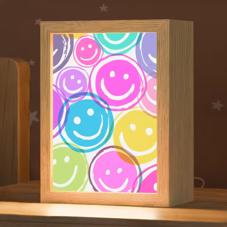 Smileys - Kleurrijk - Neon Light Box met kabel klein -zzz_3d_website