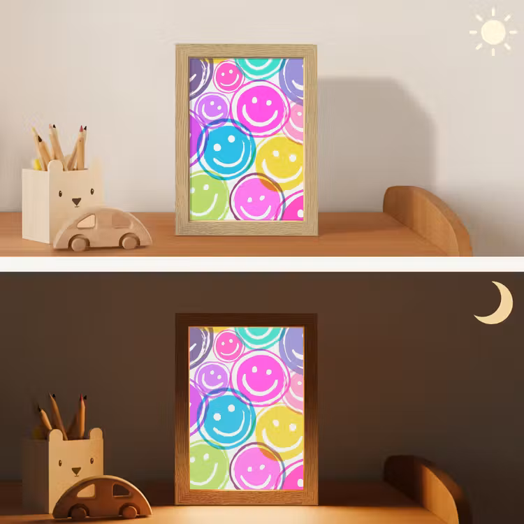 Smileys - Kleurrijk - Neon Light Box met kabel klein -sfeer3_kind