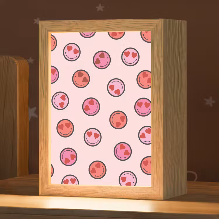 Smileys - Hartjes - Roze Light Box met kabel klein -zzz_3d_website