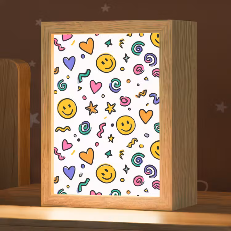 Smileys - Pictogrammen - Kleurrijk Light Box met kabel klein -zzz_3d_website