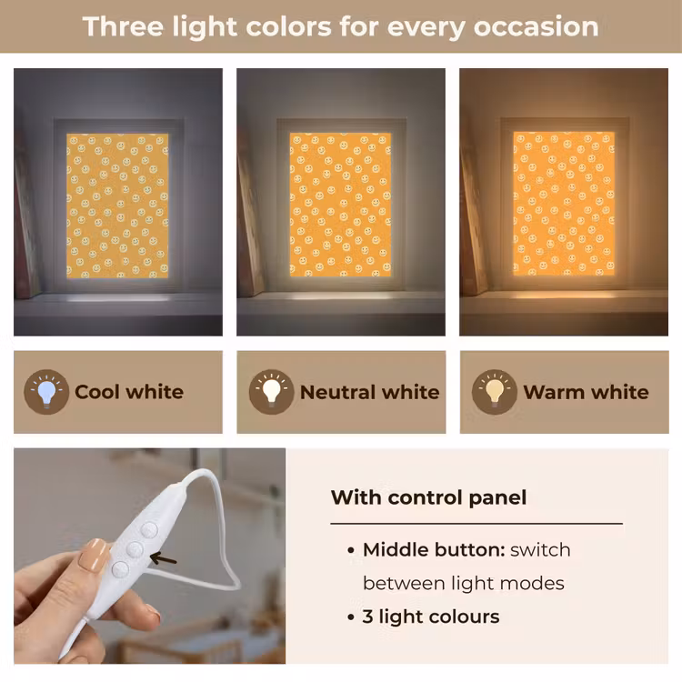Smileys - Retro - Heel Light Box met kabel (Kinderlampje) klein 904 -USP_lichtkleurEN