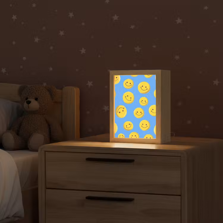 Smileys - Geel - Blauw Light Box met kabel klein -sfeer1_kind
