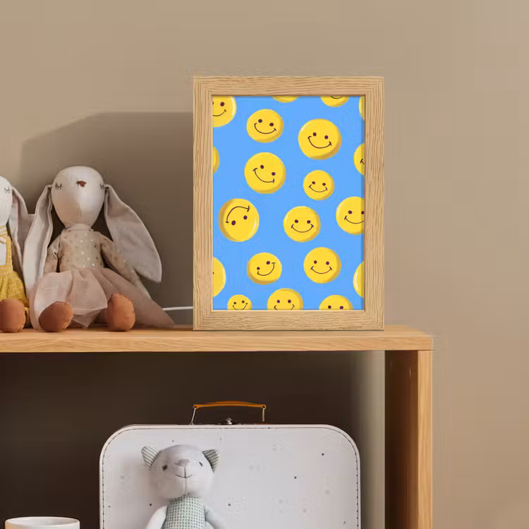 Smileys - Geel - Blauw Light Box met kabel klein -sfeer2_kind