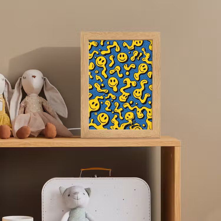Smileys - Geel - Blauw Light Box met kabel klein -sfeer2_kind