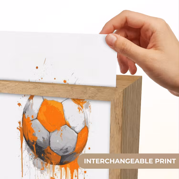 Voetbal - Abstract - Oranje - Verfspatten Light Box met kabel (Kinderlampje) klein -USP_websiteprintEN