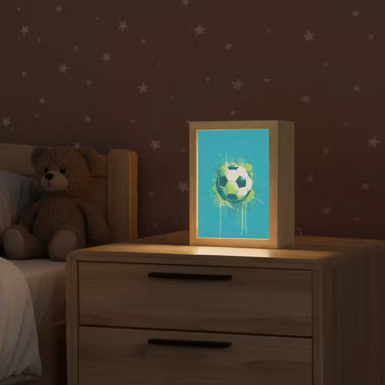 Voetbal - Abstract - Verfspatten - Groen Light Box met kabel klein -sfeer1_kind