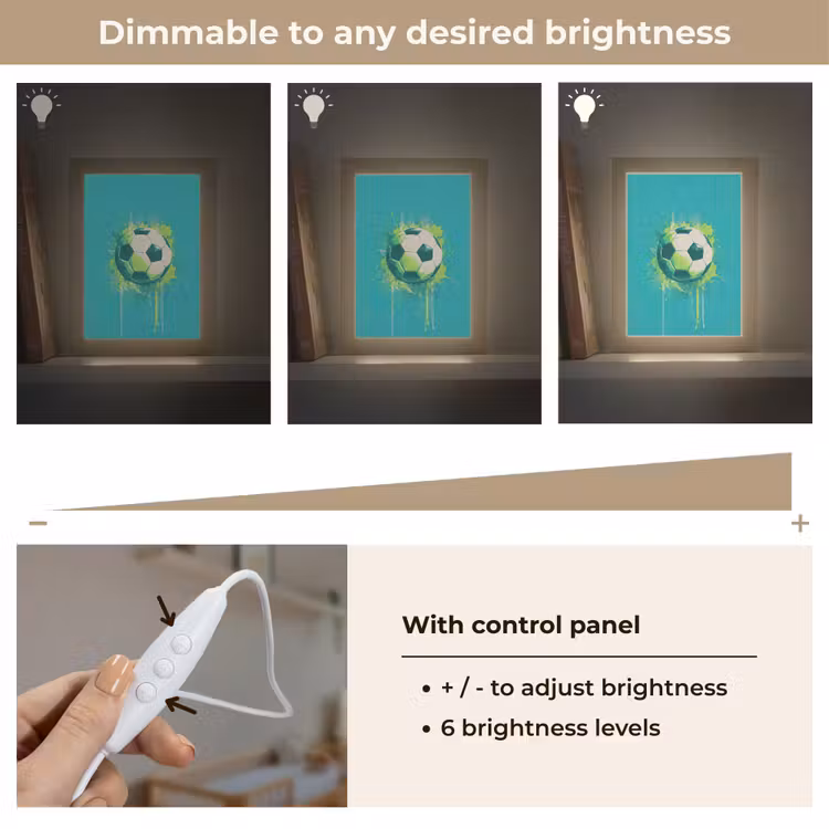 Voetbal - Abstract - Verfspatten - Groen Light Box met kabel (Kinderlampje) klein -USP_dimbaarEN