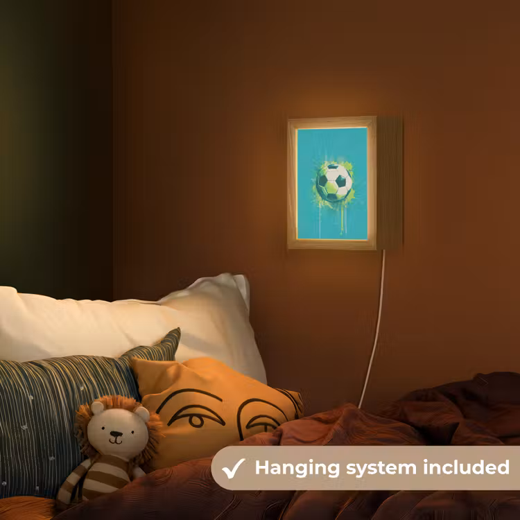 Voetbal - Abstract - Verfspatten - Groen Light Box met kabel (Kinderlampje) klein -sfeer5_kind_EN