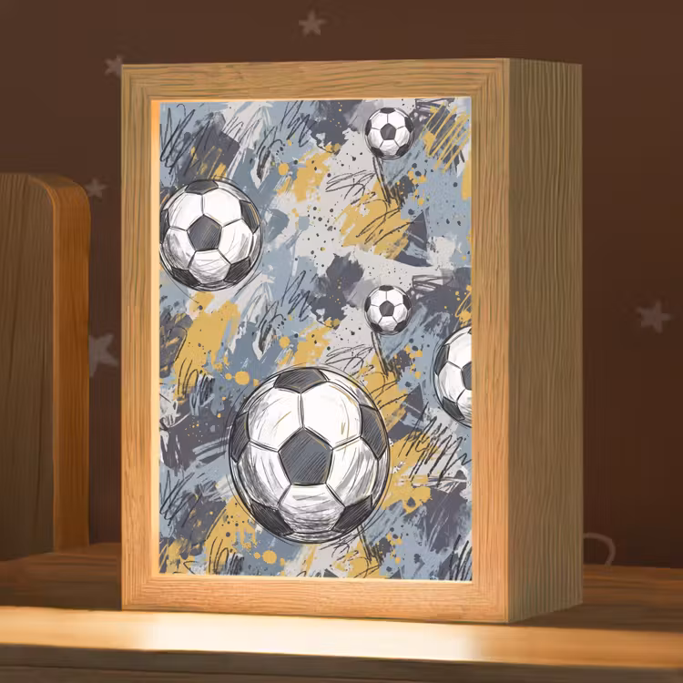 Voetbal - Abstract - Sport - Kleurrijk Light Box met kabel (Kinderlampje) klein -zzz_3d_website