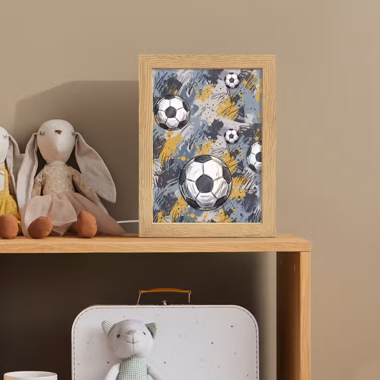 Voetbal - Abstract - Sport - Kleurrijk Light Box met kabel (Kinderlampje) klein -sfeer2_kind