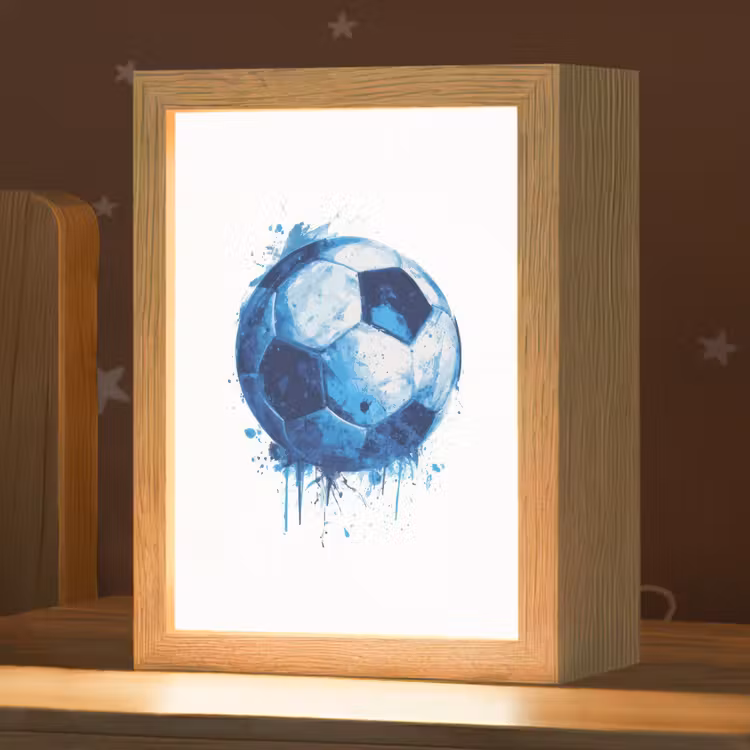 Voetbal - Blauw - Inkt - Spatten Light Box met kabel klein -zzz_3d_website