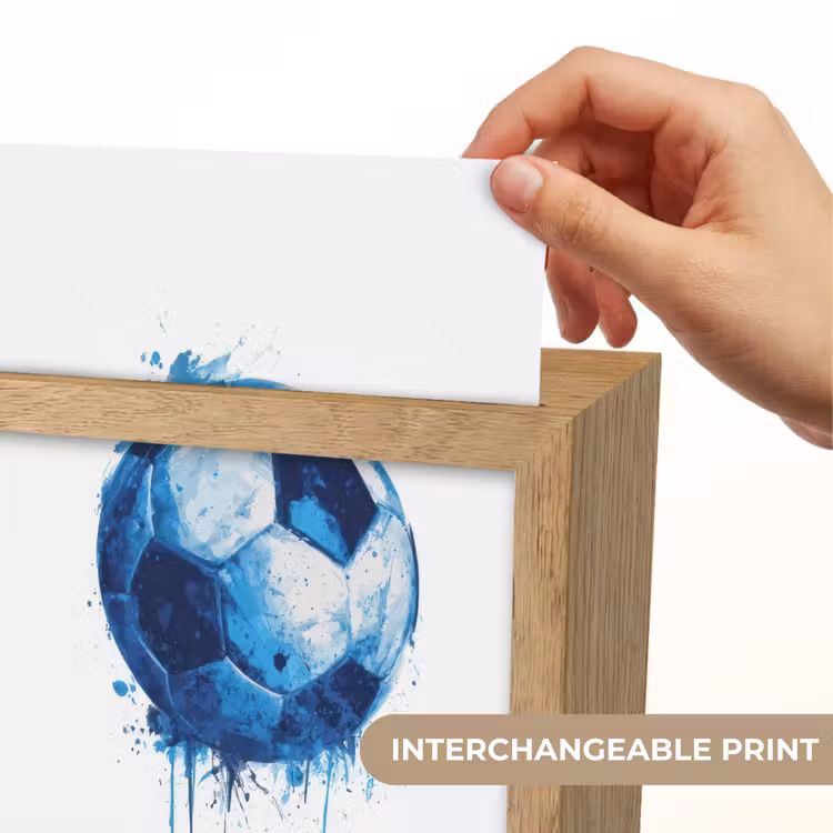 Voetbal - Blauw - Inkt - Spatten Light Box met kabel (Kinderlampje) klein -USP_websiteprintEN