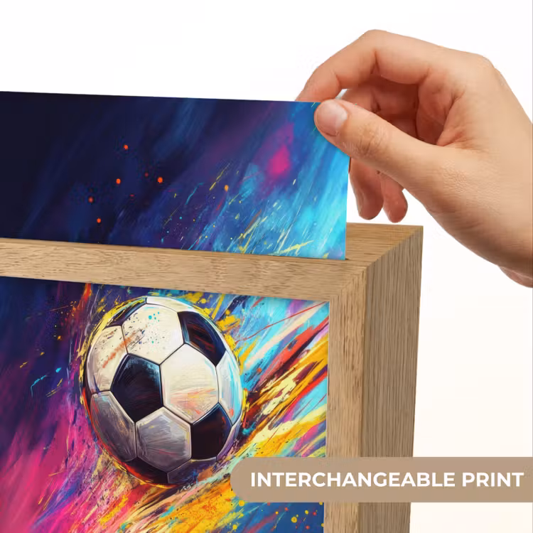 Voetbal - Kleurrijk - Abstract - Penseelstreken Light Box met kabel (Kinderlampje) klein -USP_websiteprintEN
