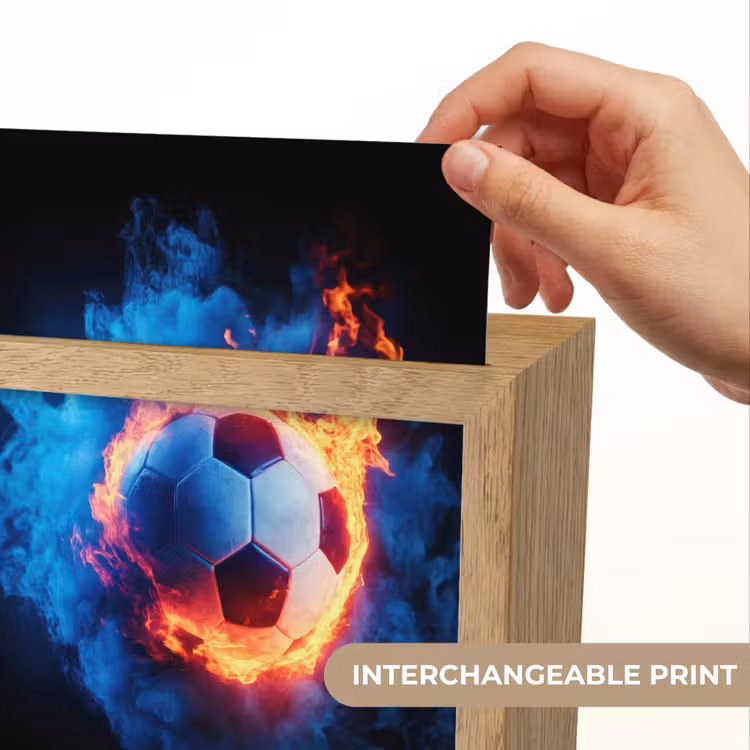 Voetbal - Vuur - IJs - Blauw Light Box met kabel (Kinderlampje) klein -USP_websiteprintEN