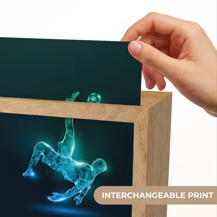Voetbal - Voetballer - Jongen - Zwart Light Box met kabel (Kinderlampje) klein -USP_websiteprintEN