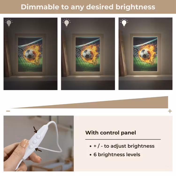 Voetbal - Goal - Doelnet - Vuur Light Box met kabel (Kinderlampje) klein -USP_dimbaarEN